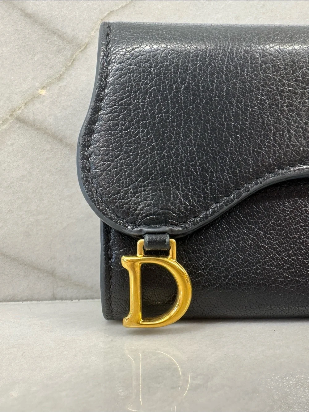 Christian Dior Lotus Saddle Trifold Compact Wallet